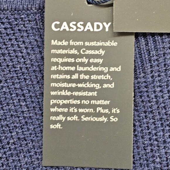 NWT Mizzen Main Sweater Mens XXL Blue Cassady Crew Neck Moisture Wicking Soft - Picture 9 of 15